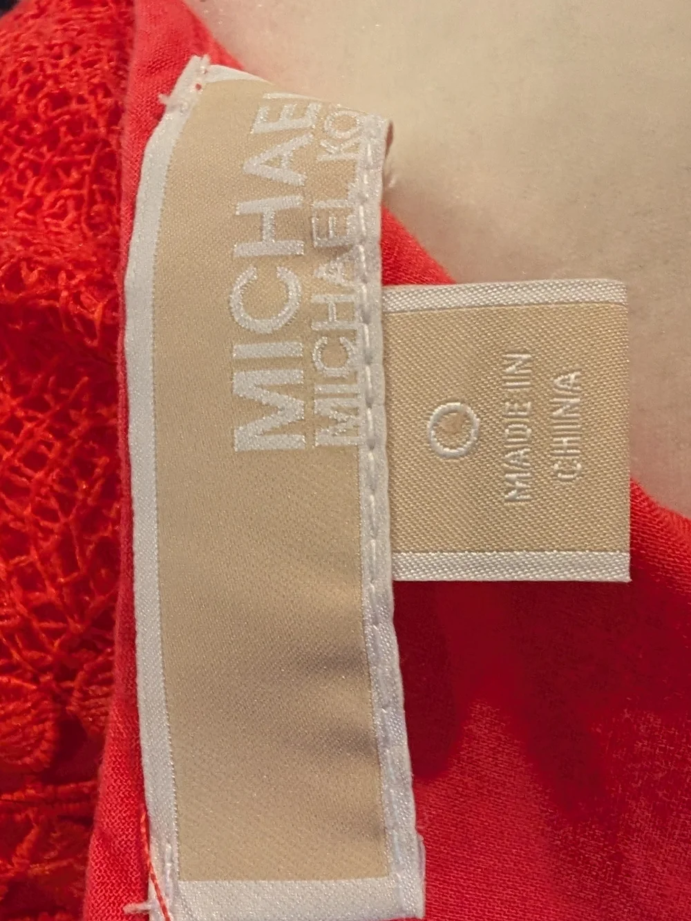 Michael Kors Red-Orange Coral Midi Dress